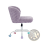 Purple Faux Fur Desk Chair with Colorful Wheels