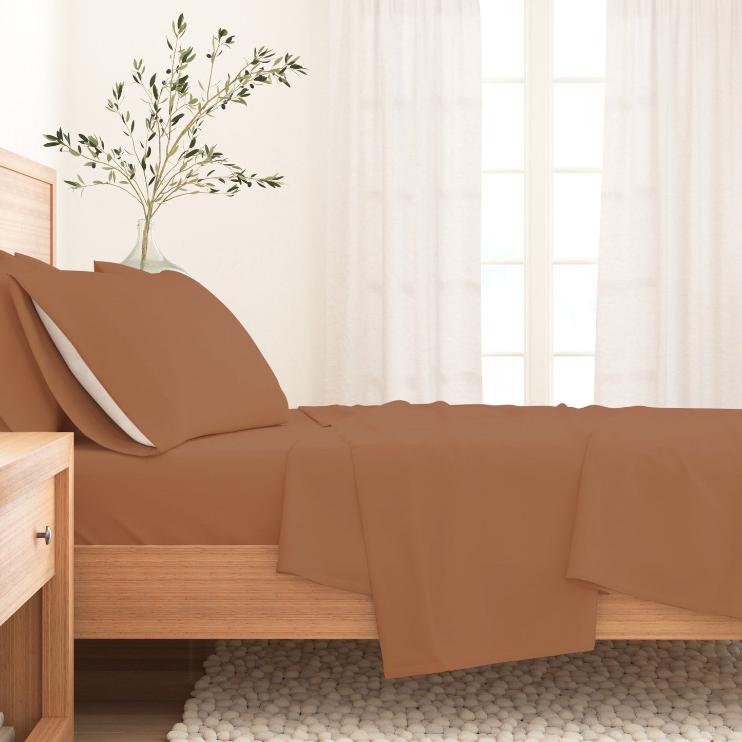 Cotton Solid Flannel Sheet - Nordic Collection
