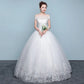 Qidi Lace off the Shoulder Tulle Ball Gown Wedding Dress