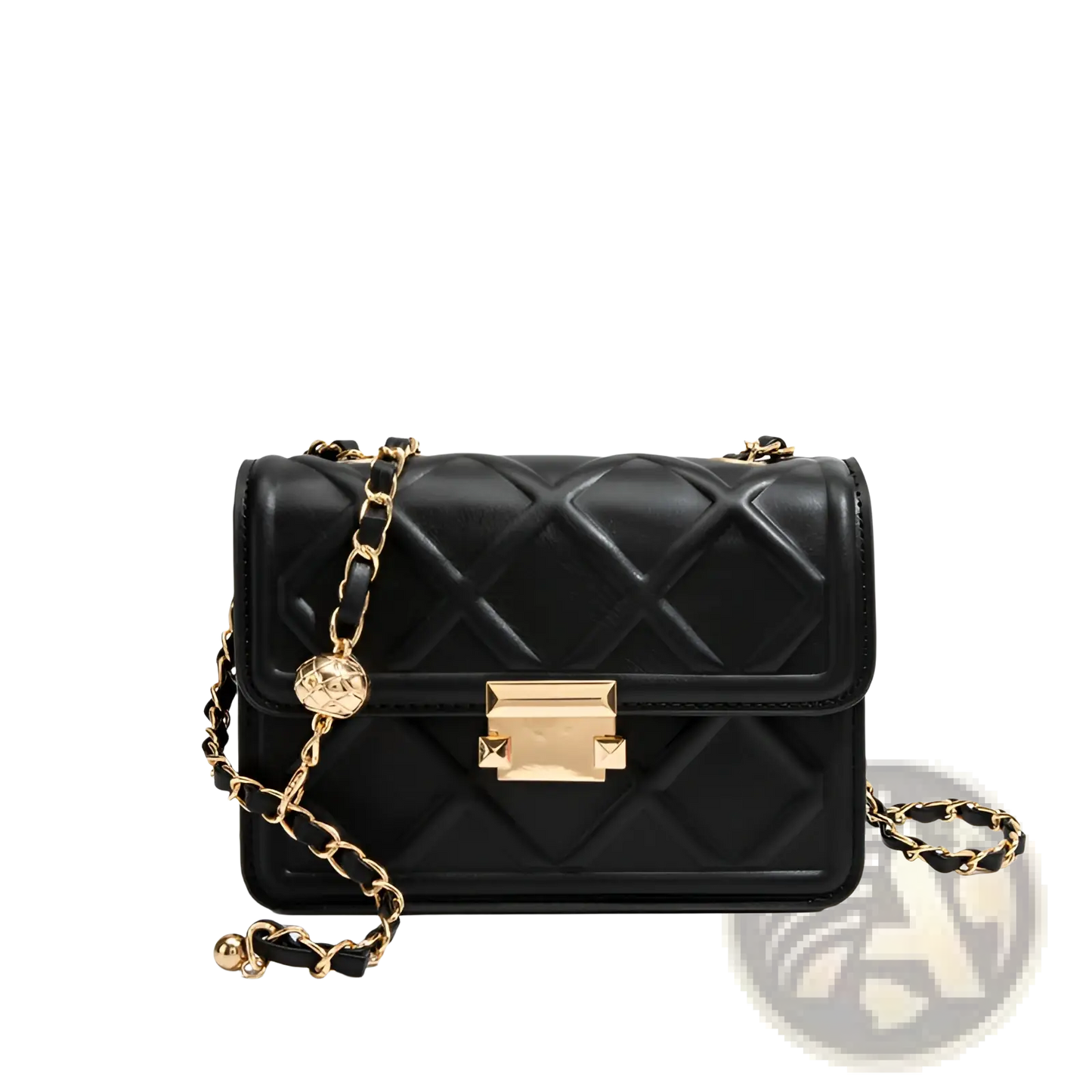 Quilted Crossbody Bag with Gold Chain Strap