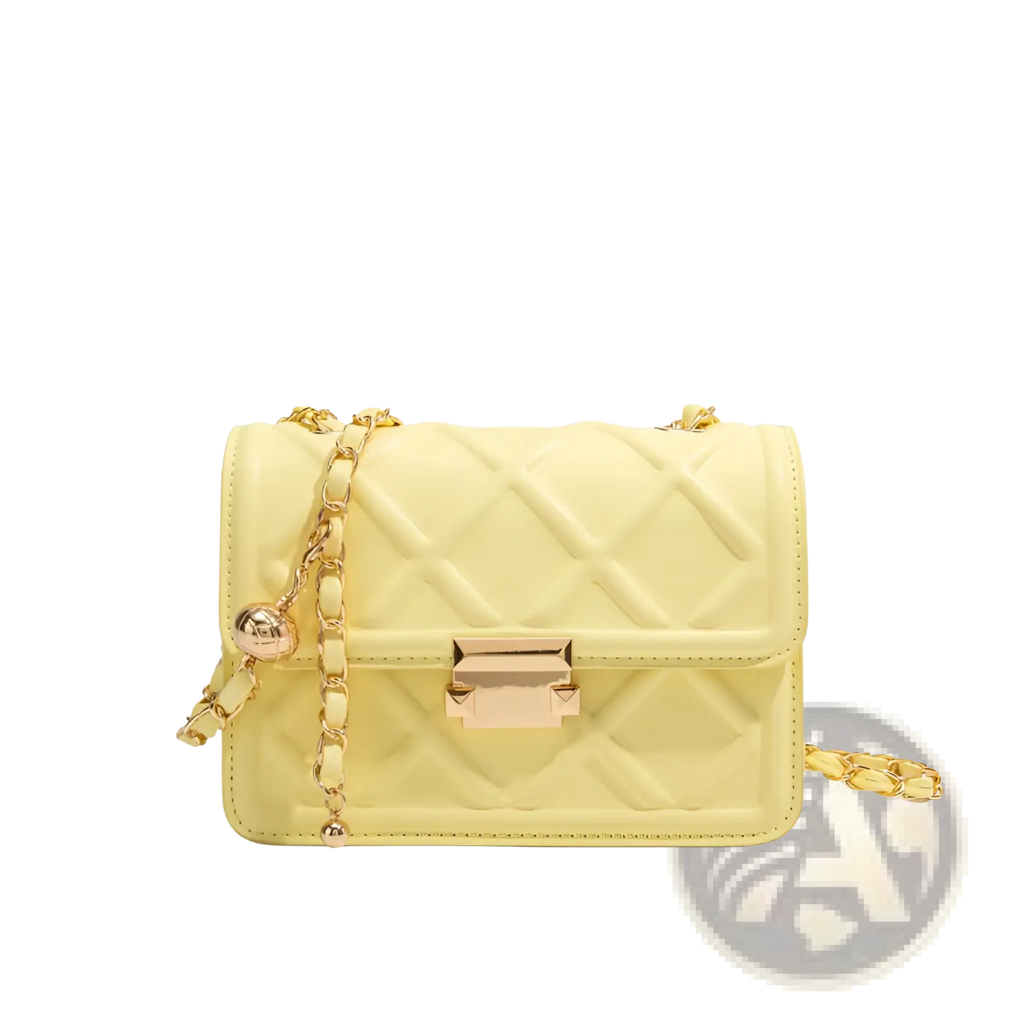 Quilted Crossbody Bag with Gold Chain Strap