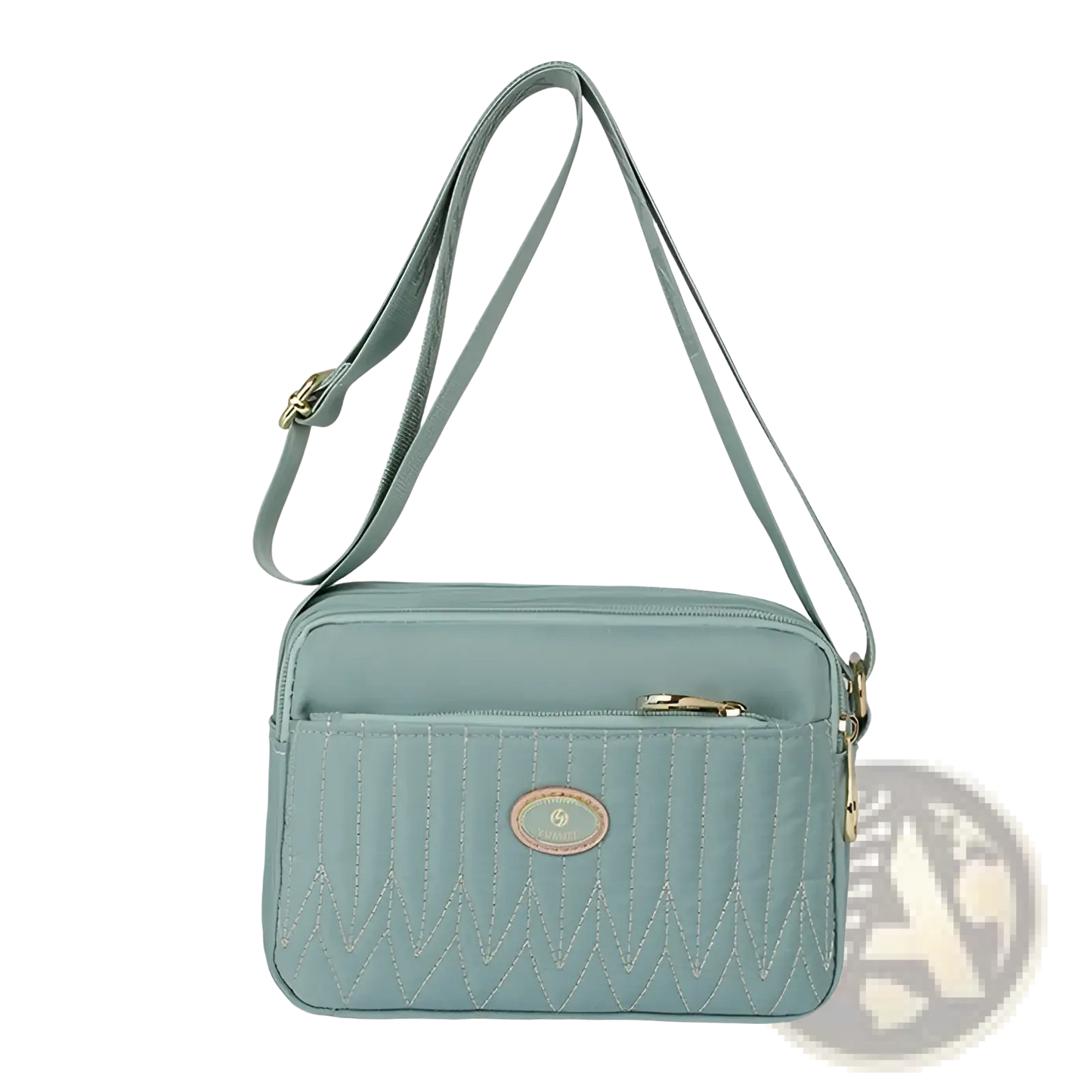 Quilted Crossbody Bag with Gold Hardware and Strap