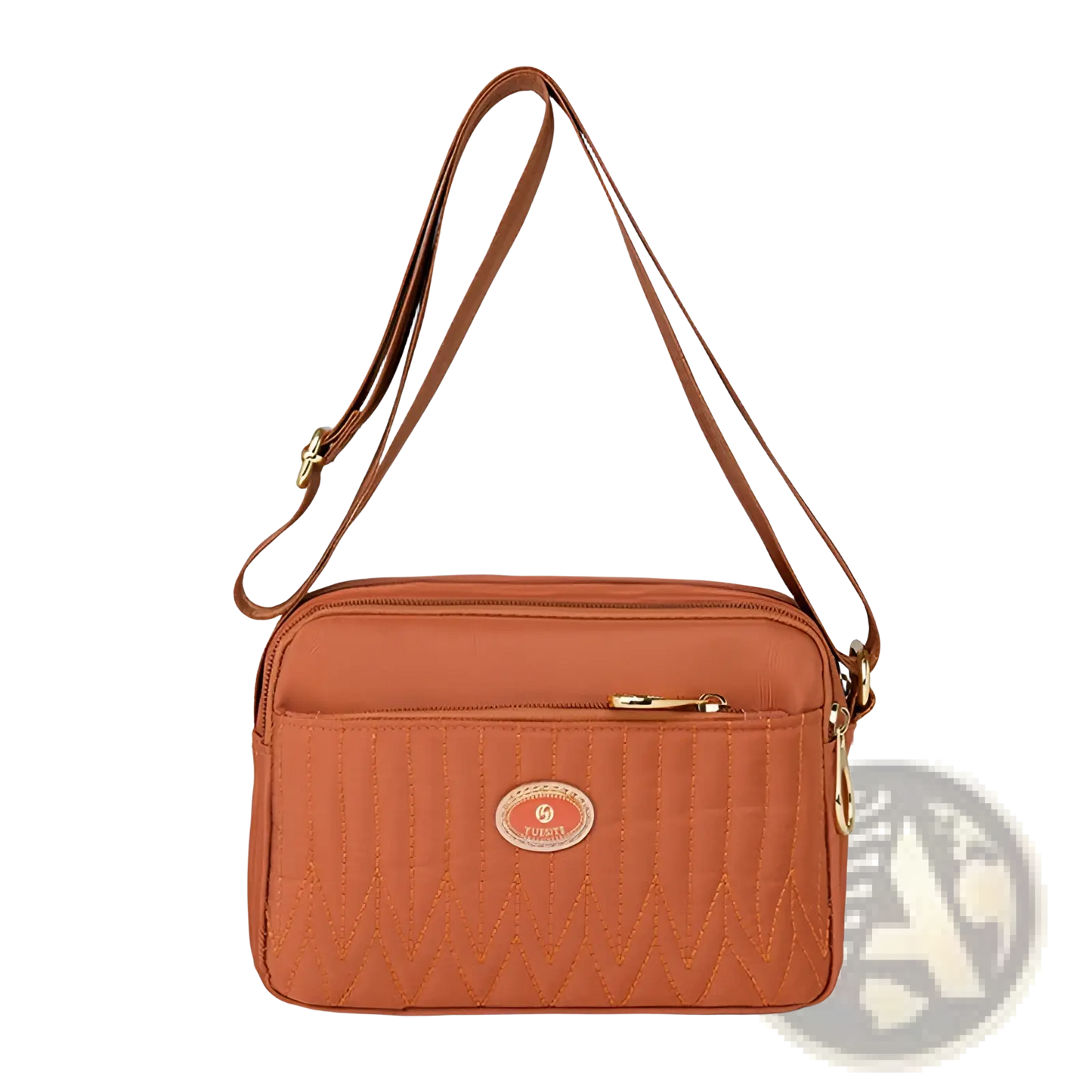 Quilted Crossbody Bag with Gold Hardware and Strap