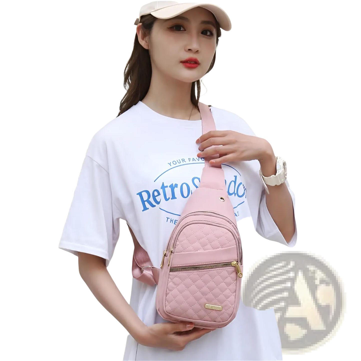 Quilted Crossbody Slanted Chest Bag for Women