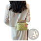 Quilted Diamond Chain Crossbody Bag with Pu Leather