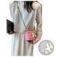 Quilted Diamond Chain Crossbody Bag with Pu Leather
