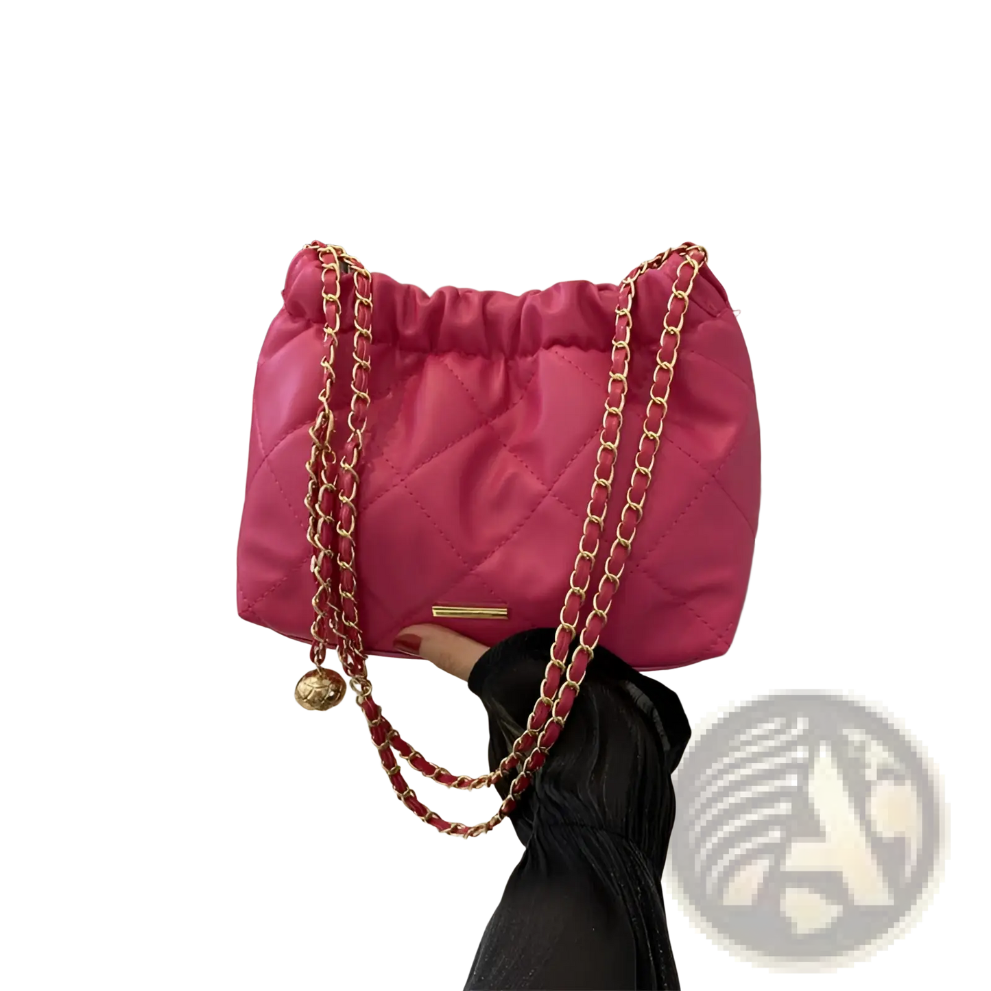 Quilted Faux Leather Crossbody Bag with Chain Strap