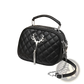 Quilted Handbag with Silver Hardware Chain Strap