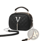 Quilted Handbag with Silver Hardware Chain Strap