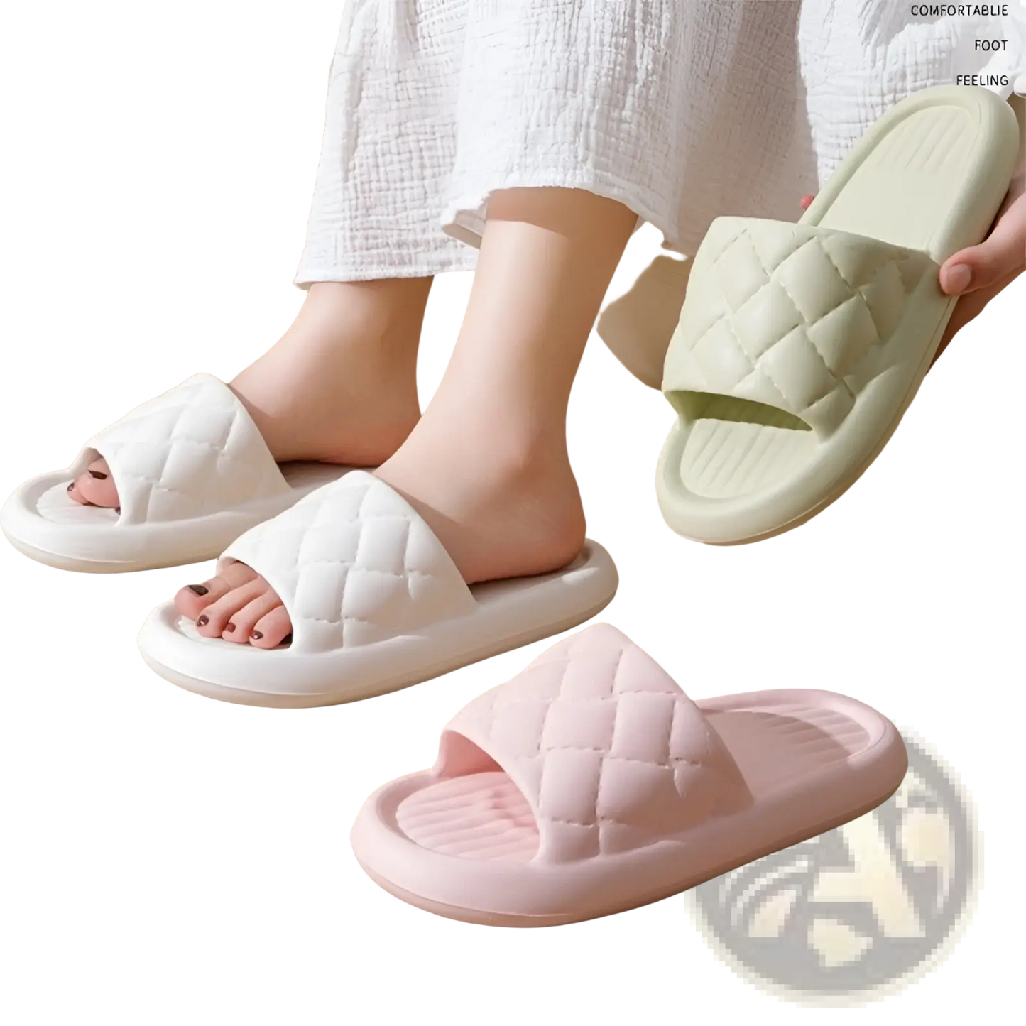 Quilted Non Slip Lightweight Home Slide Sandals