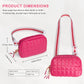 Quilted Pink Puffer Belt Bag with Striped Strap