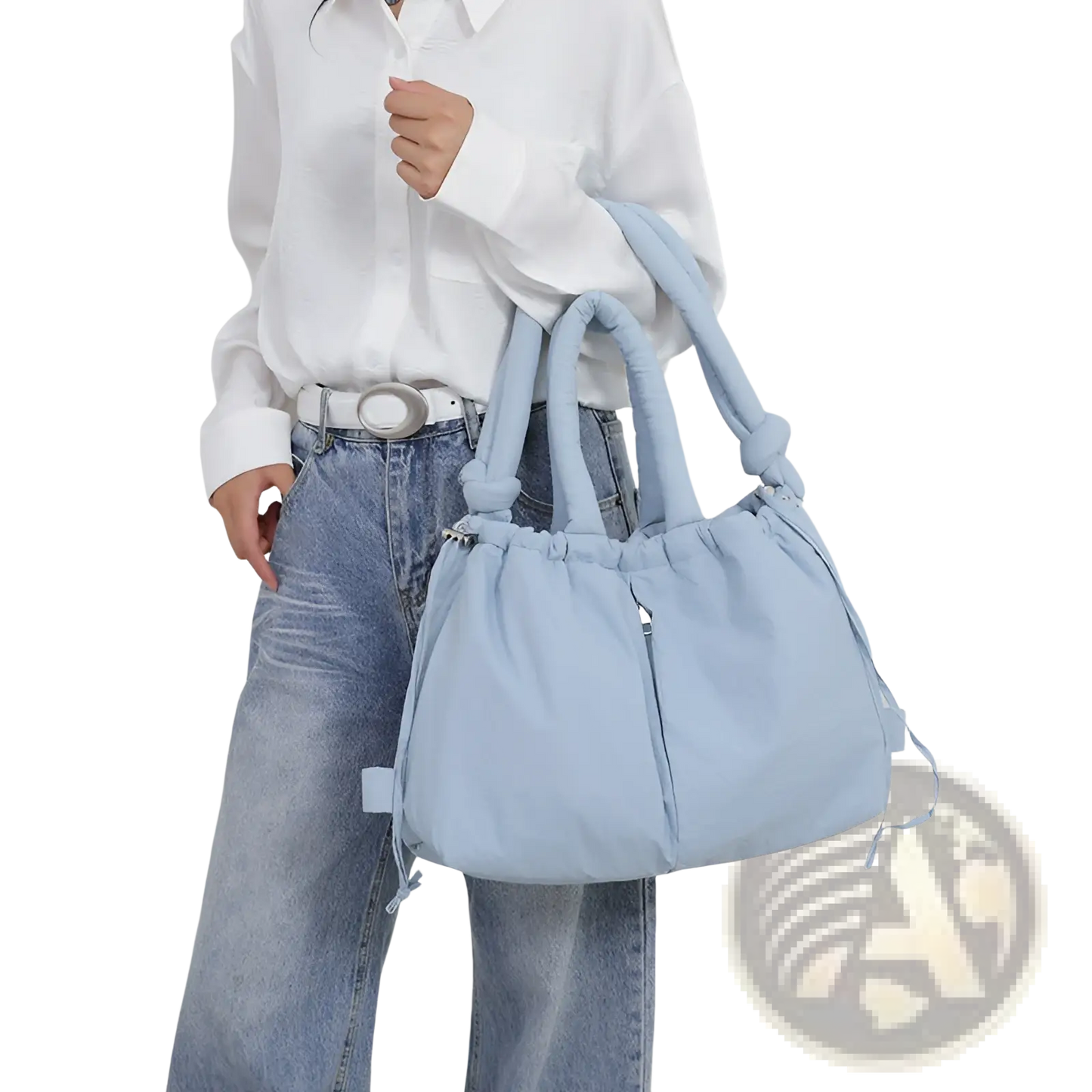 Quilted Puffer Tote Bag Lightweight Nylon Shoulder Bag
