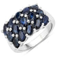 3.30 Carat Genuine Blue Sapphire .925 Sterling Silver Ring