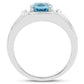 2.18 Carat Genuine London Blue Topaz and White Topaz .925 Sterling Silver Ring
