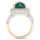 5.18 Carat Dyed Emerald and White Topaz .925 Sterling Silver Ring