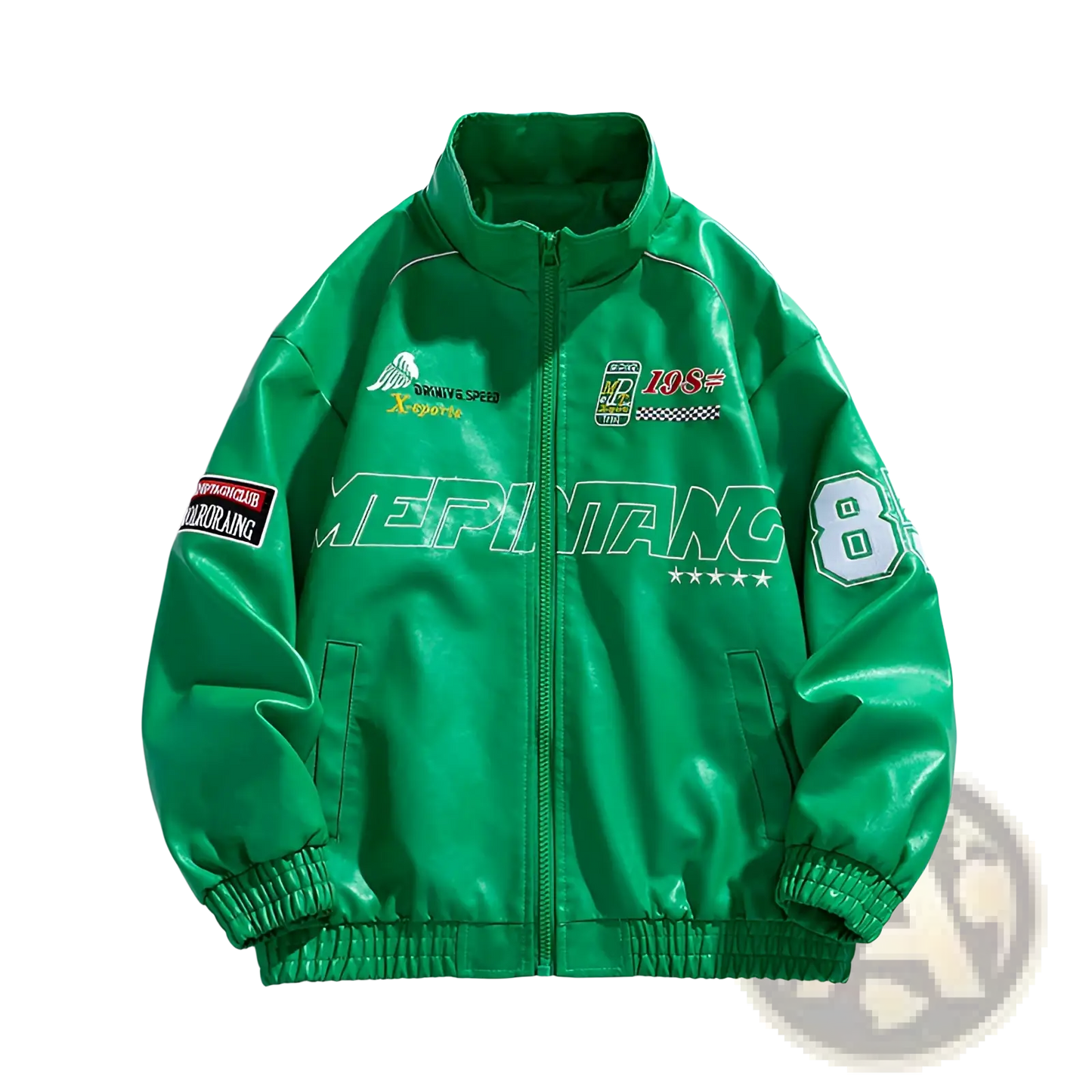 Racing Pu Leather Bomber Jacket Korean Style
