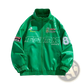 Racing Pu Leather Bomber Jacket Korean Style