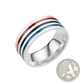 Rainbow Enamel Inlay Stainless Steel Unisex Band Ring