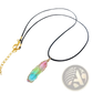 Rainbow Geometric Crystal Wire Wrapped Pendant Necklace