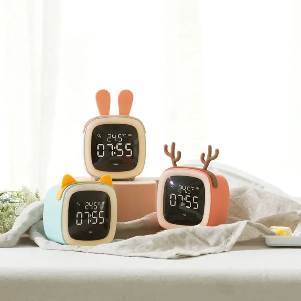 Kids Animal Digital Alarm Clock with Night Light and Temp
