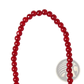 Red Agate Good Luck Bracelet with Engraved Protect Charm