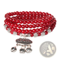 Red Agate Good Luck Bracelet with Engraved Protect Charm