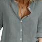 Relaxed Fit Textured Linen Long Sleeve Button Up Shirt