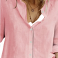Relaxed Fit Textured Linen Long Sleeve Button Up Shirt