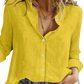 Relaxed Fit Textured Linen Long Sleeve Button Up Shirt
