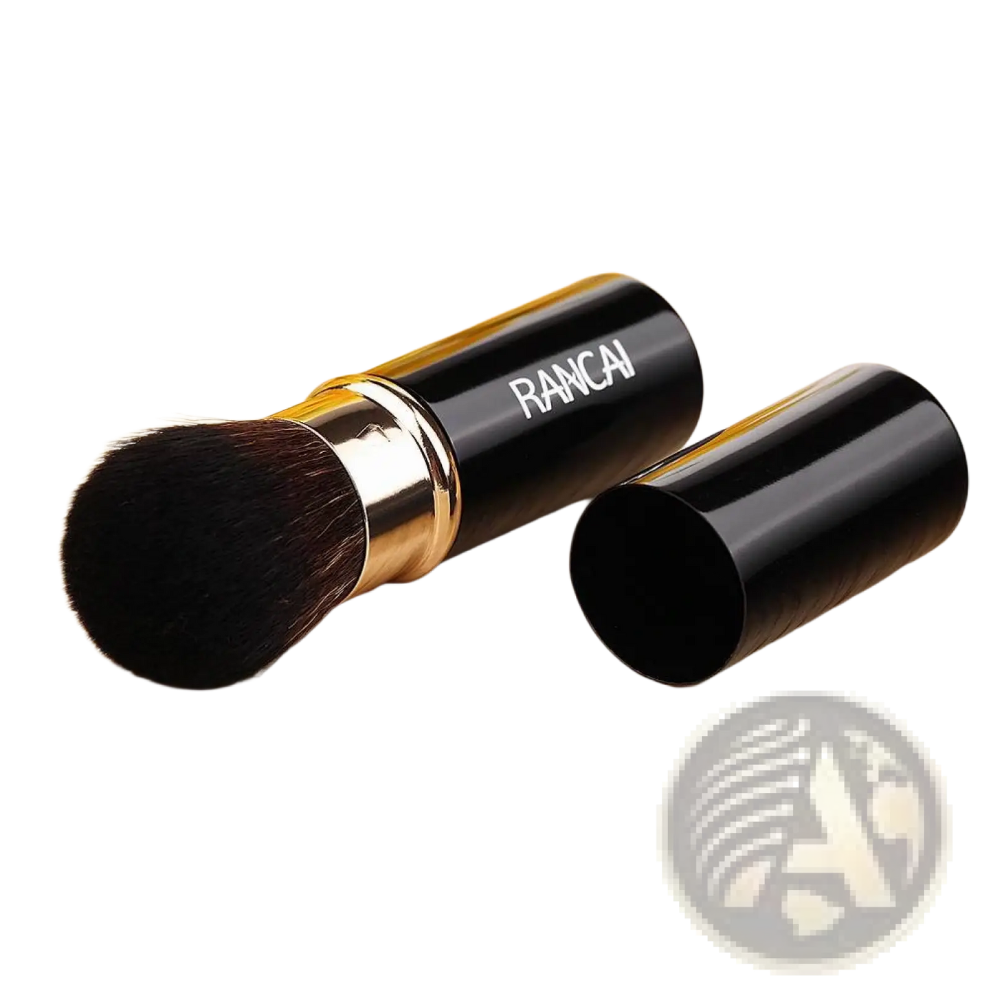 Retractable Makeup Brush Mini Red and Gold Rancai