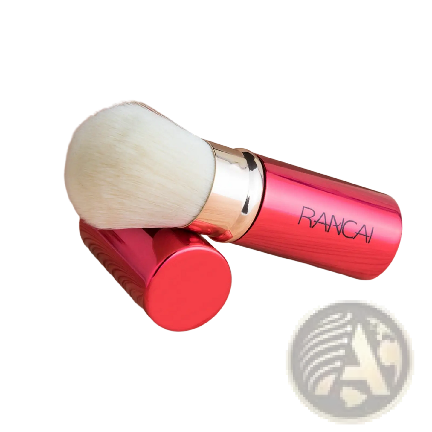Retractable Makeup Brush Mini Red and Gold Rancai