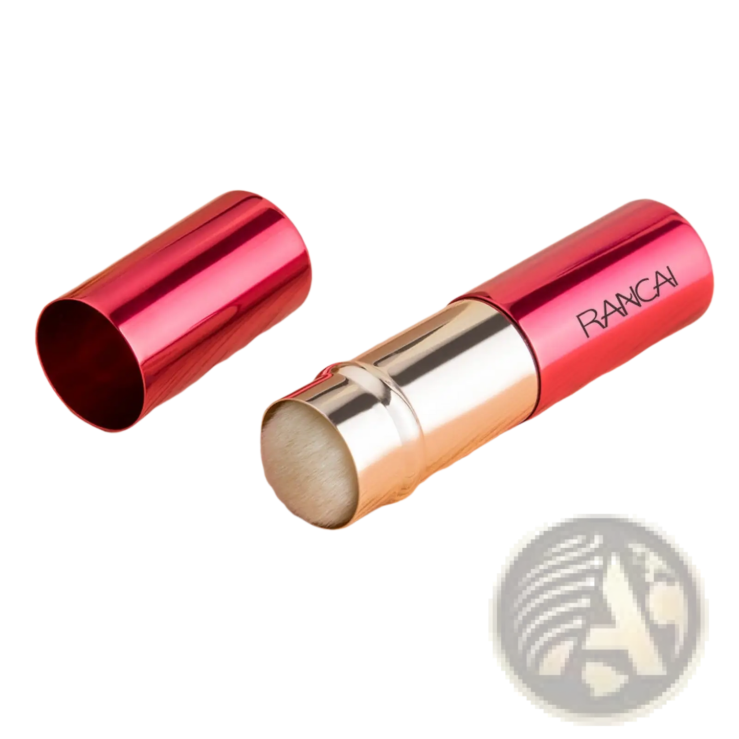 Retractable Makeup Brush Mini Red and Gold Rancai