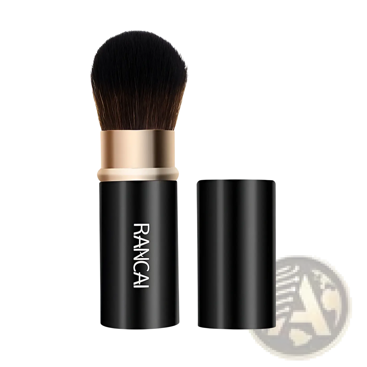 Retractable Makeup Brush Mini Red and Gold Rancai