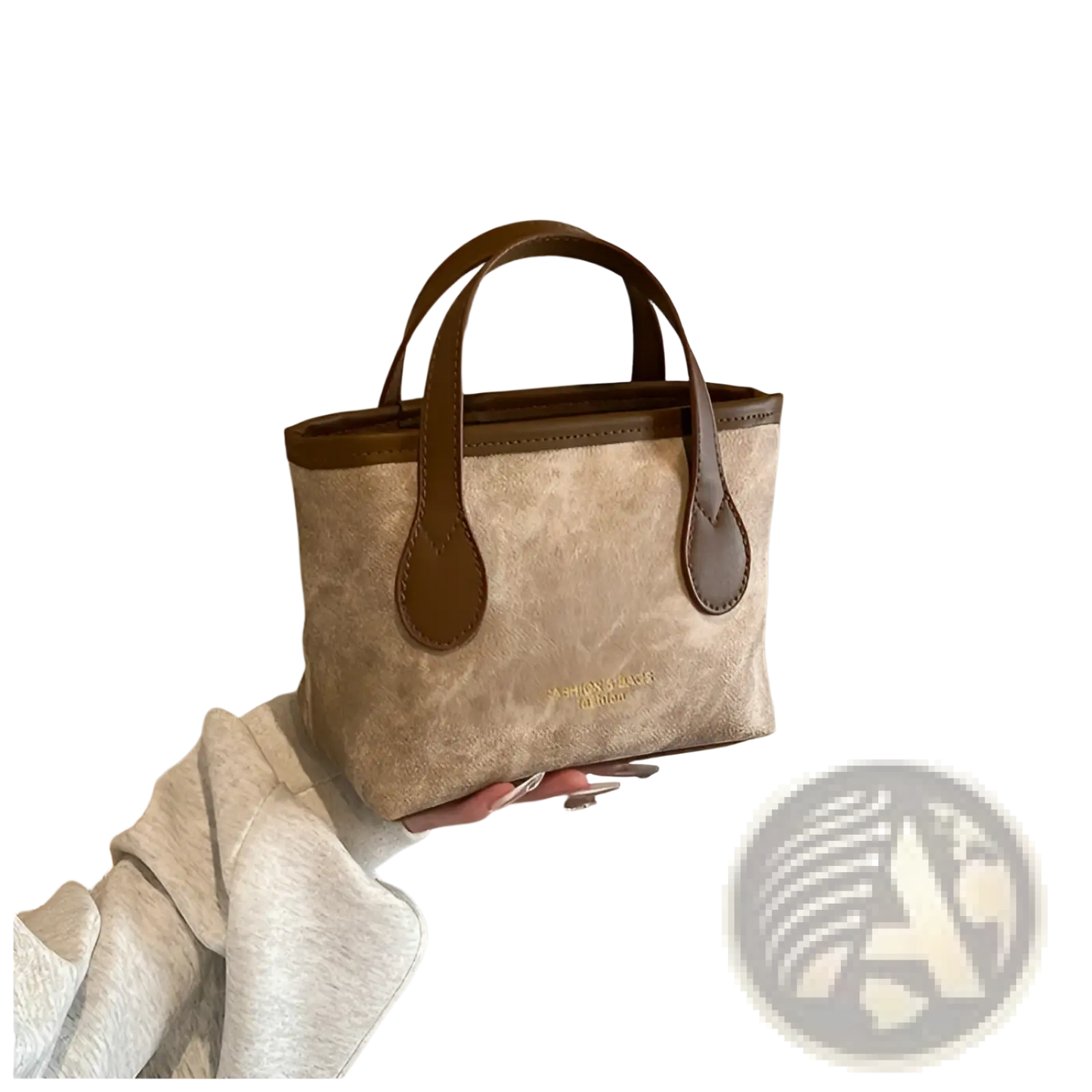 Retro Bucket Bag Textured Canvas Shoulder Handbag