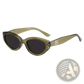 Retro Cat Eye Uv400 Sunglasses with Glossy Modern Frames