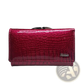 Retro Crocodile Pattern Leather Trifold Wallet with Clasp