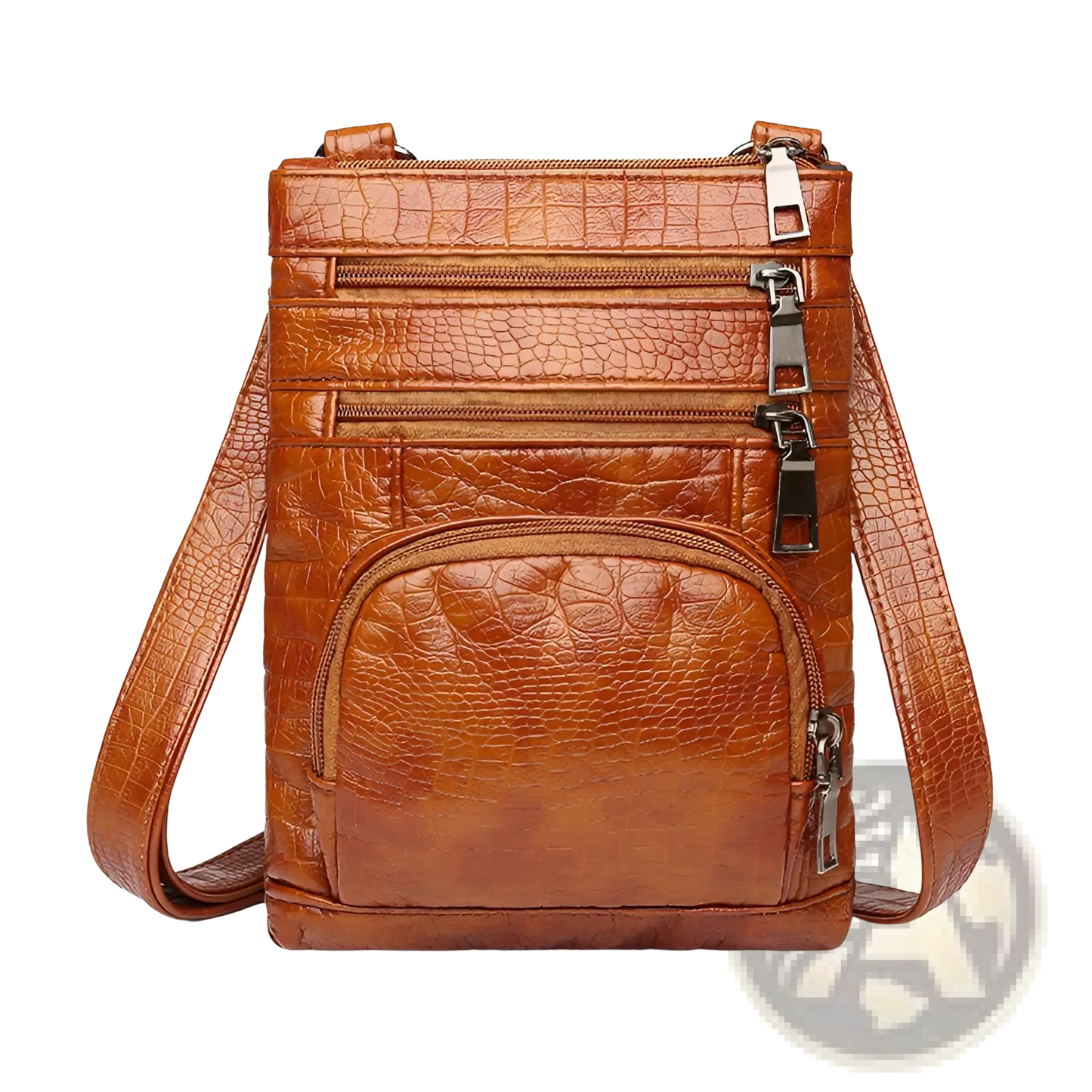 Retro Crocodile Textured Soft Leather Crossbody Bag