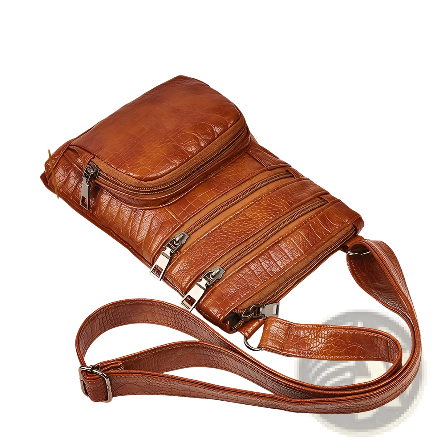 Retro Crocodile Textured Soft Leather Crossbody Bag