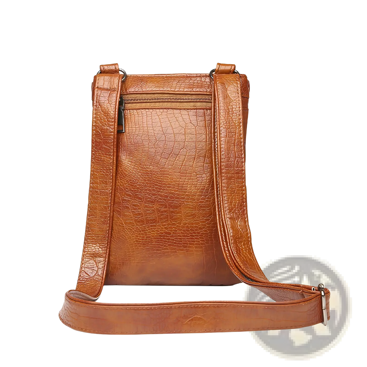 Retro Crocodile Textured Soft Leather Crossbody Bag