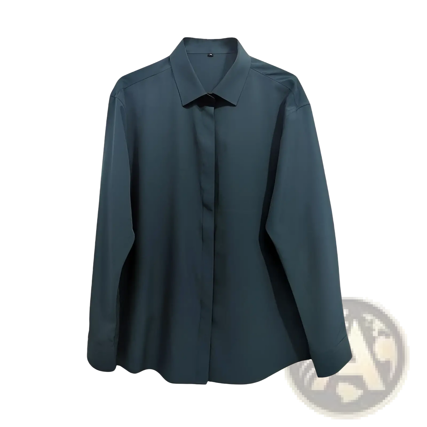 Retro Drape Wrinkle Resistant Satin Button Down Shirt