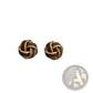 Retro Enamel Knot Stud Earrings with Glossy Finish