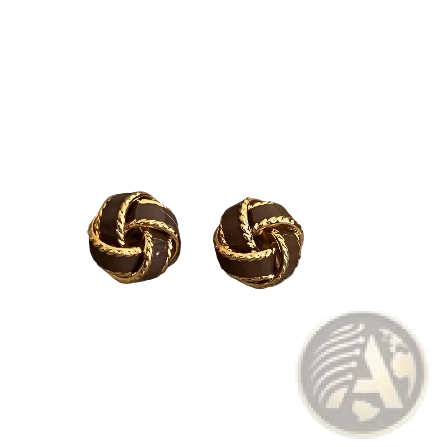 Retro Enamel Knot Stud Earrings with Glossy Finish
