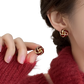 Retro Enamel Knot Stud Earrings with Glossy Finish