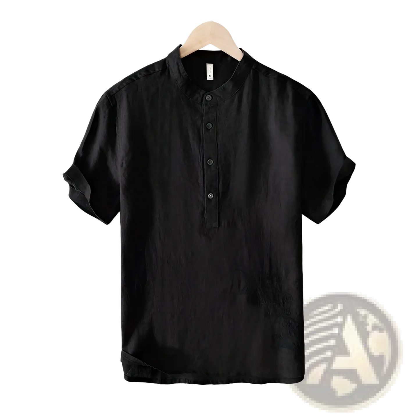 Retro Japanese Style Loose Linen Mandarin Collar Shirt