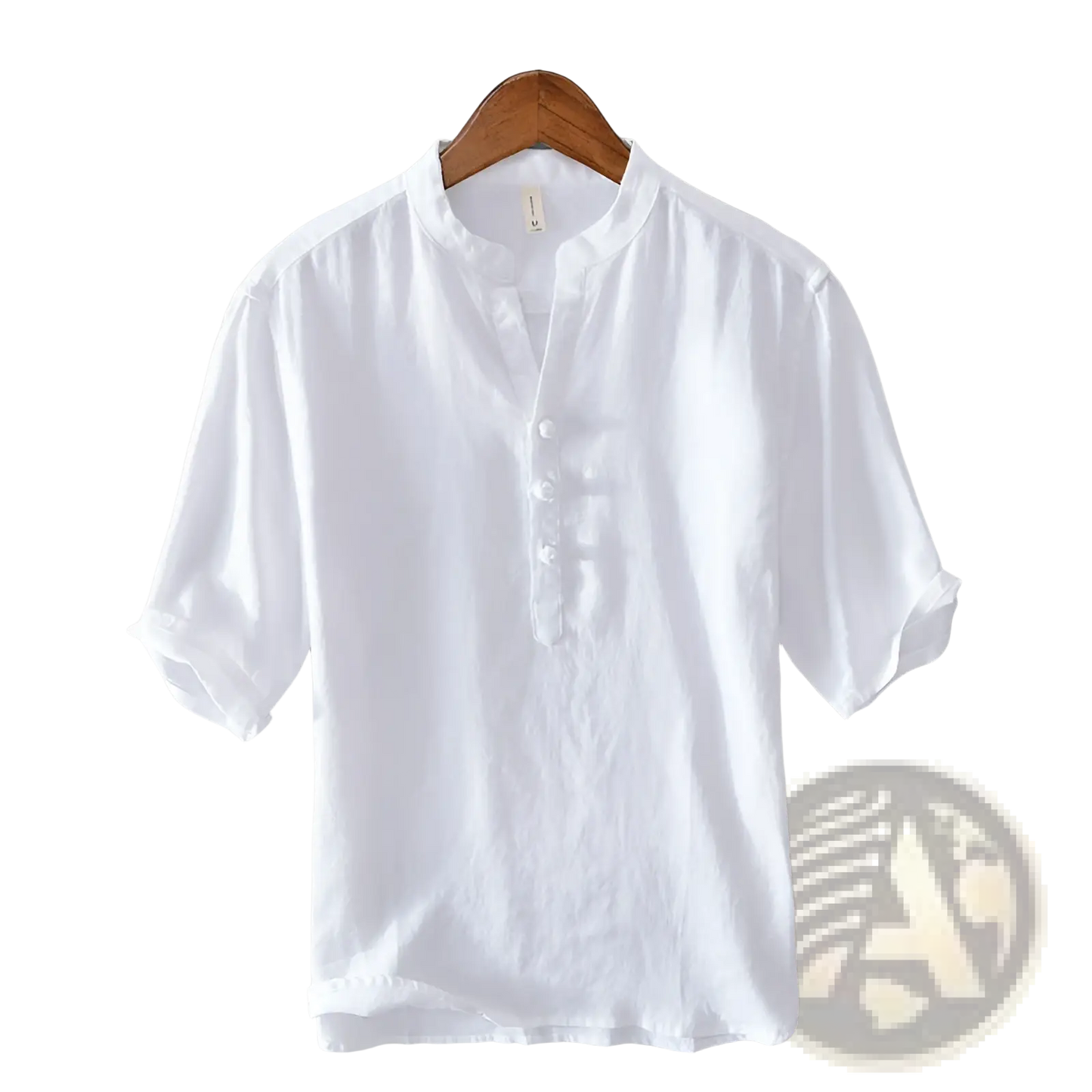 Retro Japanese Style Loose Linen Mandarin Collar Shirt