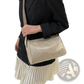 Retro Leather Crossbody Bag with Patterned Strap