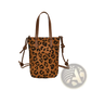 Retro Leopard Print Suede Mini Bucket Crossbody Bag
