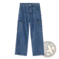 Retro Loose Fit Wide Leg Denim Cargo Pants