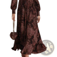Retro Paisley Print Long Sleeve Maxi Dress