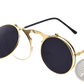 Retro Round Flip Up Polarized Metal Sunglasses
